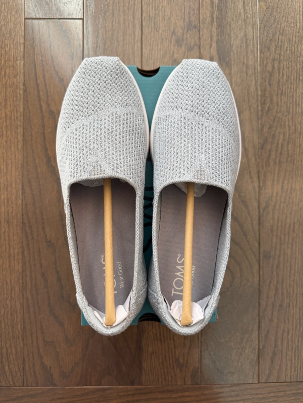 Toms Women's Alpargata Plus Light Gray Knit Slip-On Flats Size 7 - Worn Once